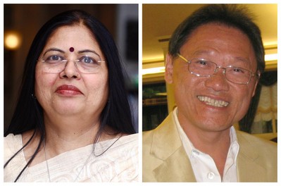 (左起) 美國寶石學(xué)協(xié)會（GIA) 印度及中東分會常務(wù)董事 Nirupa Bhatt 及國際珠寶首飾聯(lián)合會（CIBJO) 董事并泰國珠寶商協(xié)會（TGJTA) 顧問 Vichian Veerasaksri
