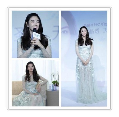 張雨綺以其驚艷的“無(wú)死角美麗”，詮釋凝潤(rùn)、晶透、柔滑的天寵冰肌